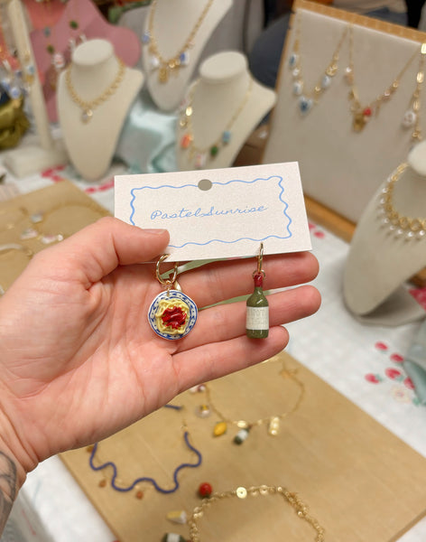 Pasta and Wine Earrings