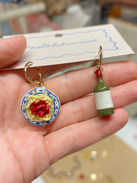 Pasta and Wine Earrings
