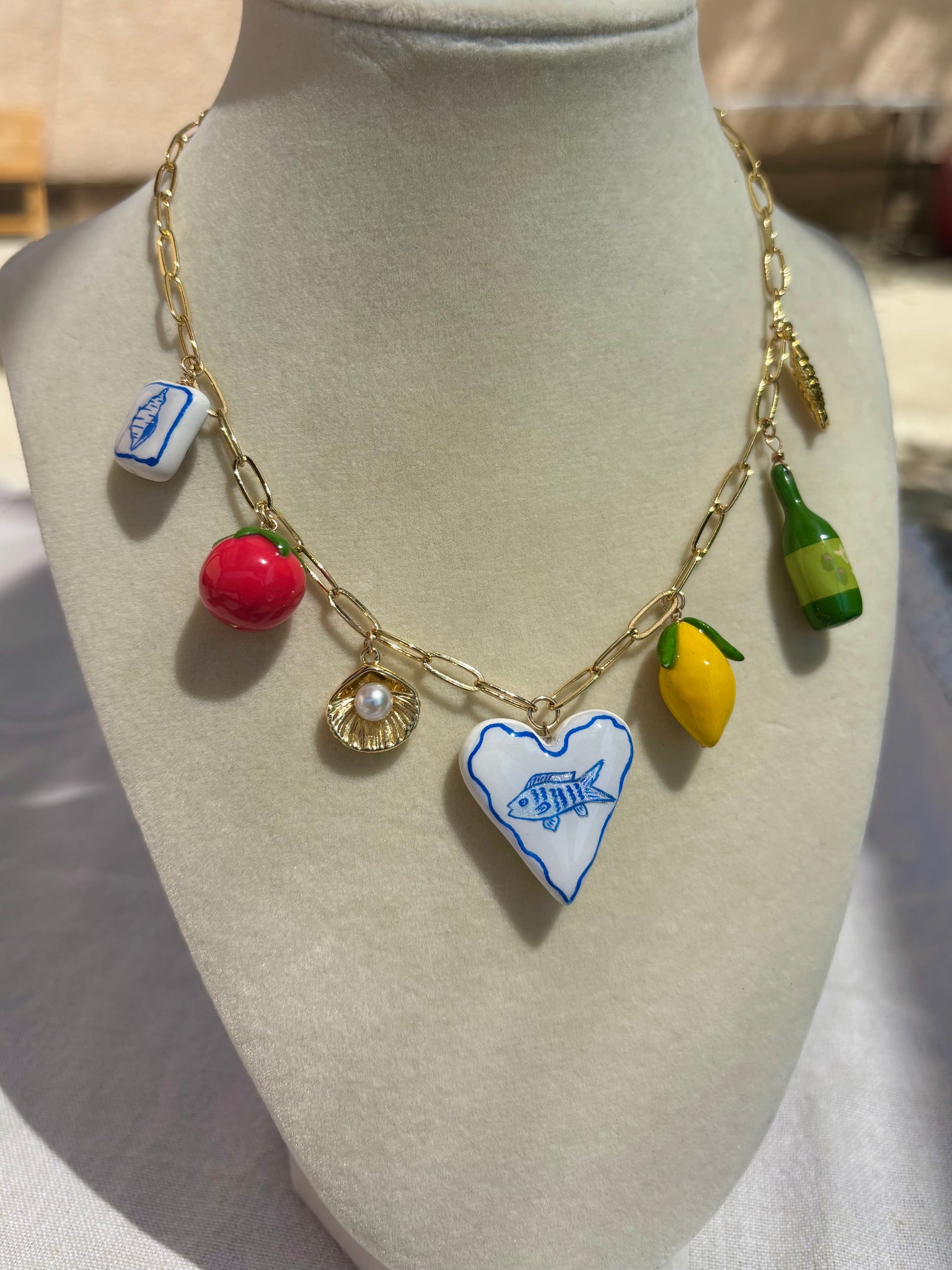 Mediterranean Summer Charm Necklace