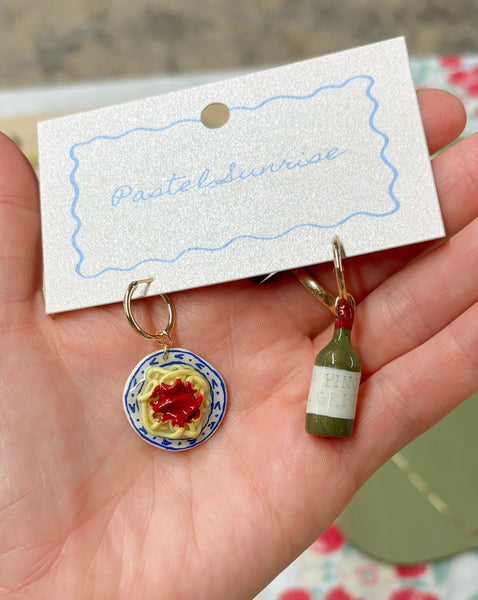 Pasta and Wine Earrings